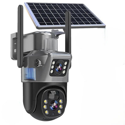 Telecamera di sorveglianza wireless solare 4K DualGuard con controllo a 360°