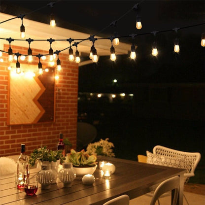 Solarbetriebene LED-Lichterketten für den Außenbereich mit warmem Stimmungslicht