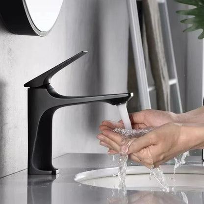 Elegante rubinetto da bagno cromato con comando monoleva