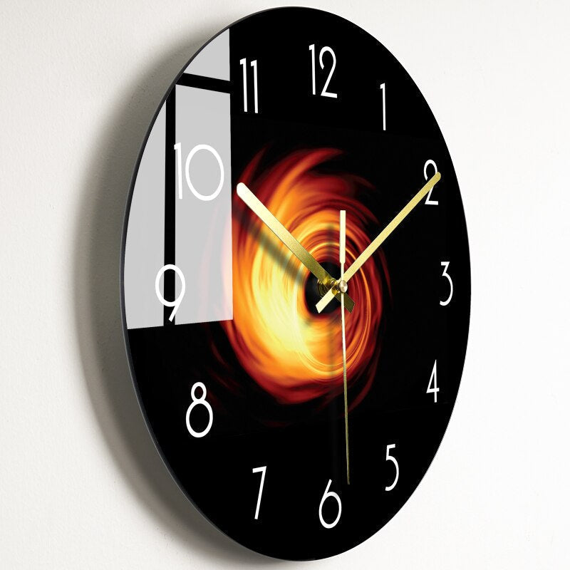 Elegante orologio da parete in vetro con movimento al quarzo silenzioso e design moderno