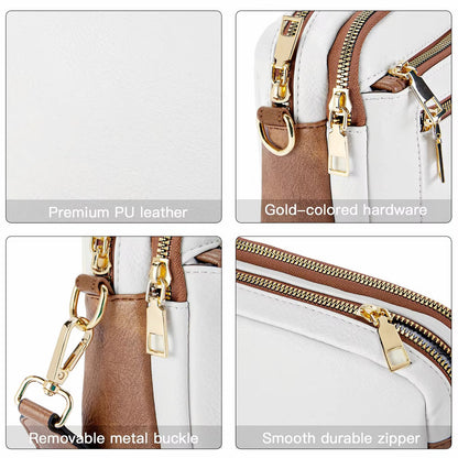 Evelien-Schultertasche für Damen mit mehreren Reißverschlussfächern