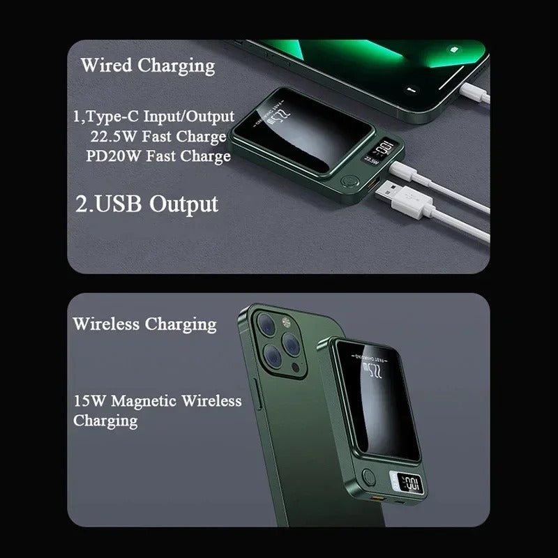 FasterCharge Pro Magnetische kabellose Powerbank mit 22,5 W Schnellladen und MagSafe-Ladegerät