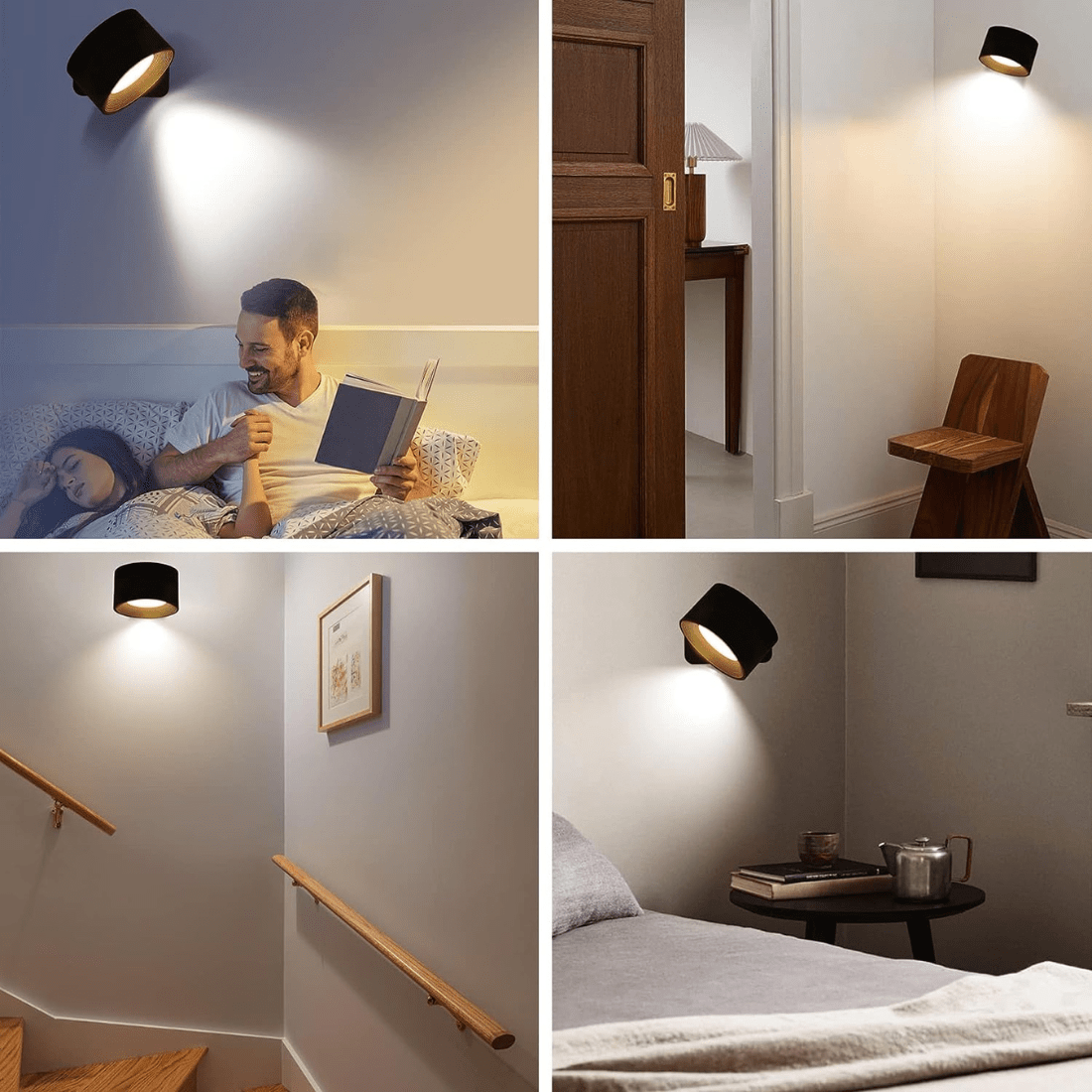 FlexiLamp Kabellose, wiederaufladbare 360°-LED-Wandleuchte