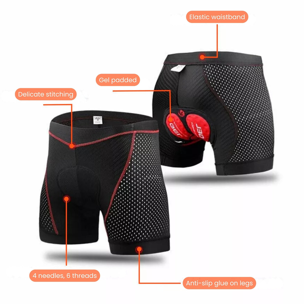 Pantaloncini da ciclismo intimi con imbottitura in gel da uomo e da donna