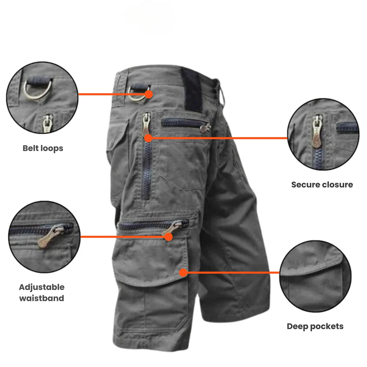 Outdoor-cargoshorts voor heren – Slijtvast, comfortabel en sneldrogend