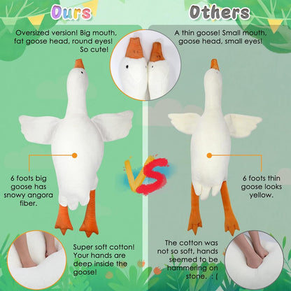 Oca di peluche gigante, morbido cuscino da abbracciare, disponibile in diverse misure