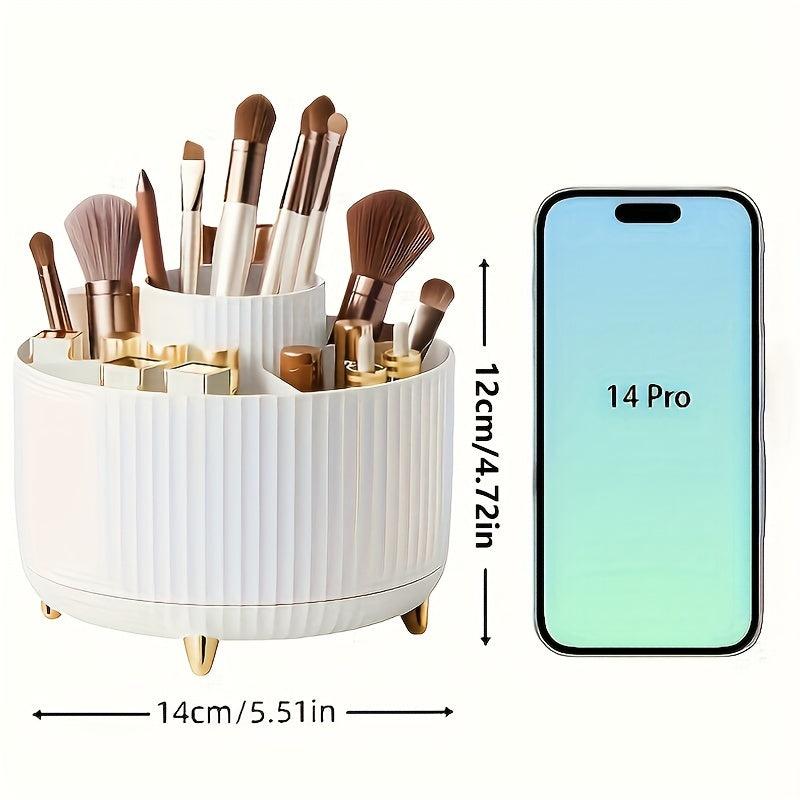 Organizer GlamSpin girevole a 360° per trucco e scrivania con 5 scomparti