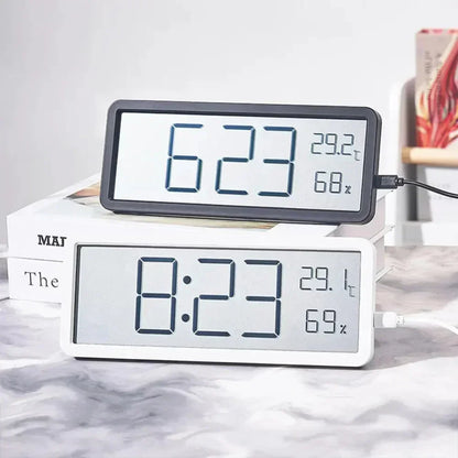 GlowTime Digitale LED-Wanduhr mit Temperatur- und Luftfeuchtigkeitsanzeige