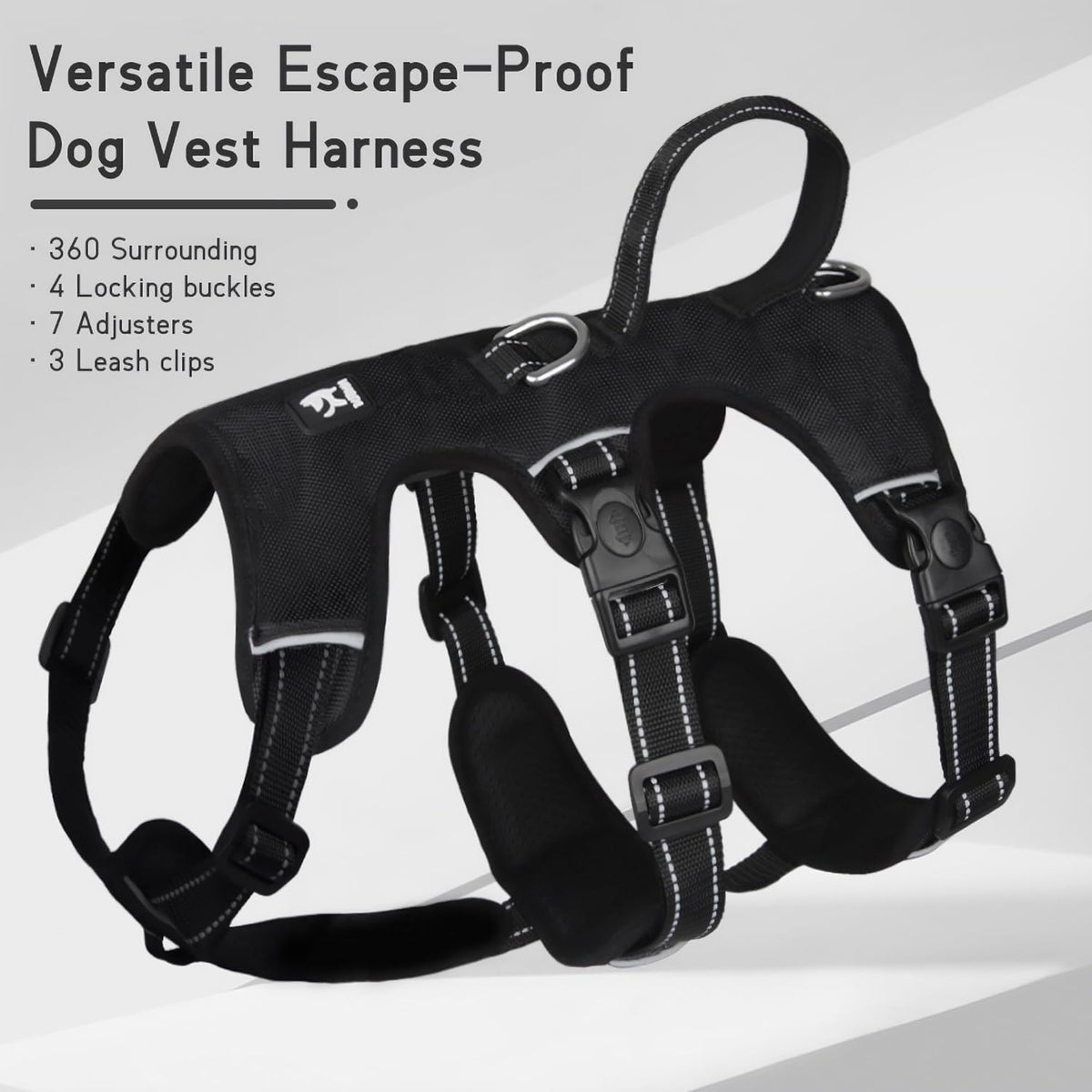 GripGuard Reflektierendes Hundegeschirr mit Anti-Zug-Funktion und verstellbarem, sicherem Sitz