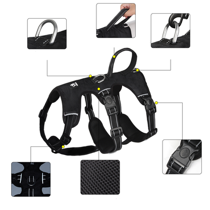 GripGuard Reflektierendes Hundegeschirr mit Anti-Zug-Funktion und verstellbarem, sicherem Sitz