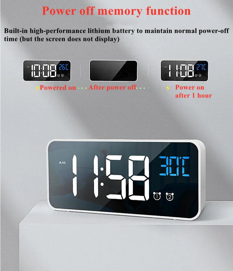 Harmonix intelligenter LED-Wecker mit Musik, Temperatur und Luftfeuchtigkeit
