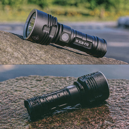 Leistungsstarke wiederaufladbare LED-Taschenlampe mit wasserdichtem Design