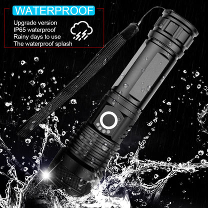 Leistungsstarke wiederaufladbare LED-Taschenlampe mit wasserdichtem Design
