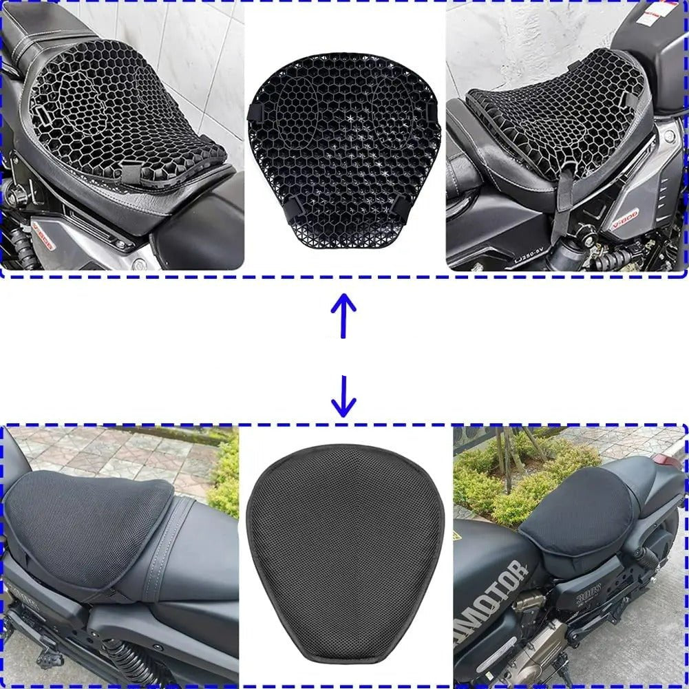 HoneyRide Motorradsitzkissen mit 3D-Waben-Stoßdämpfung