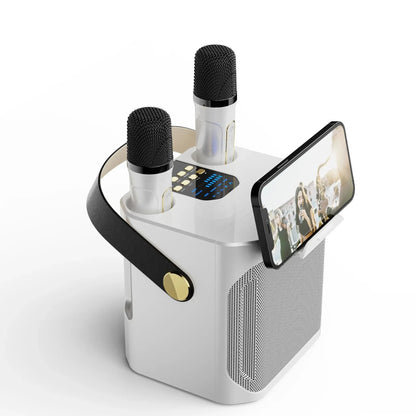 Altoparlante Bluetooth per karaoke con audio a 360° e due microfoni