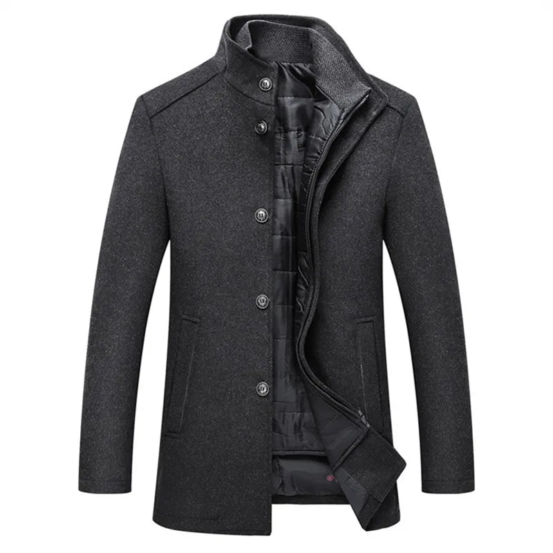 Cappotto classico in lana da uomo Kenneth, elegante e moderno, per l'inverno