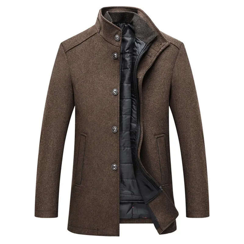 Cappotto classico in lana da uomo Kenneth, elegante e moderno, per l'inverno