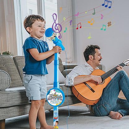 Microfono karaoke per bambini con asta regolabile e musica