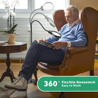 LED-vergrootglas met verstelbare standaard voor lezen, handwerken en precisiewerk