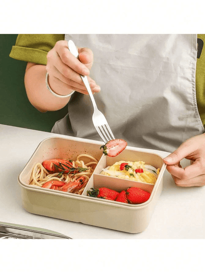 Lekvrije bentobox van 1200 ml voor volwassenen met bestek en 3 vakken
