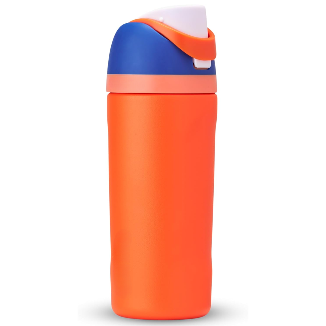 Auslaufsichere isolierte Edelstahl-Trinkflasche mit Strohhalm
