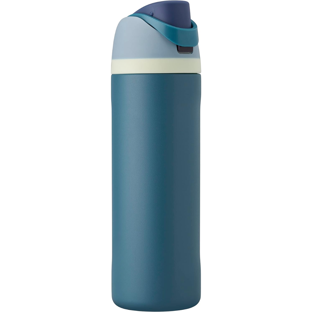 Auslaufsichere isolierte Edelstahl-Trinkflasche mit Strohhalm