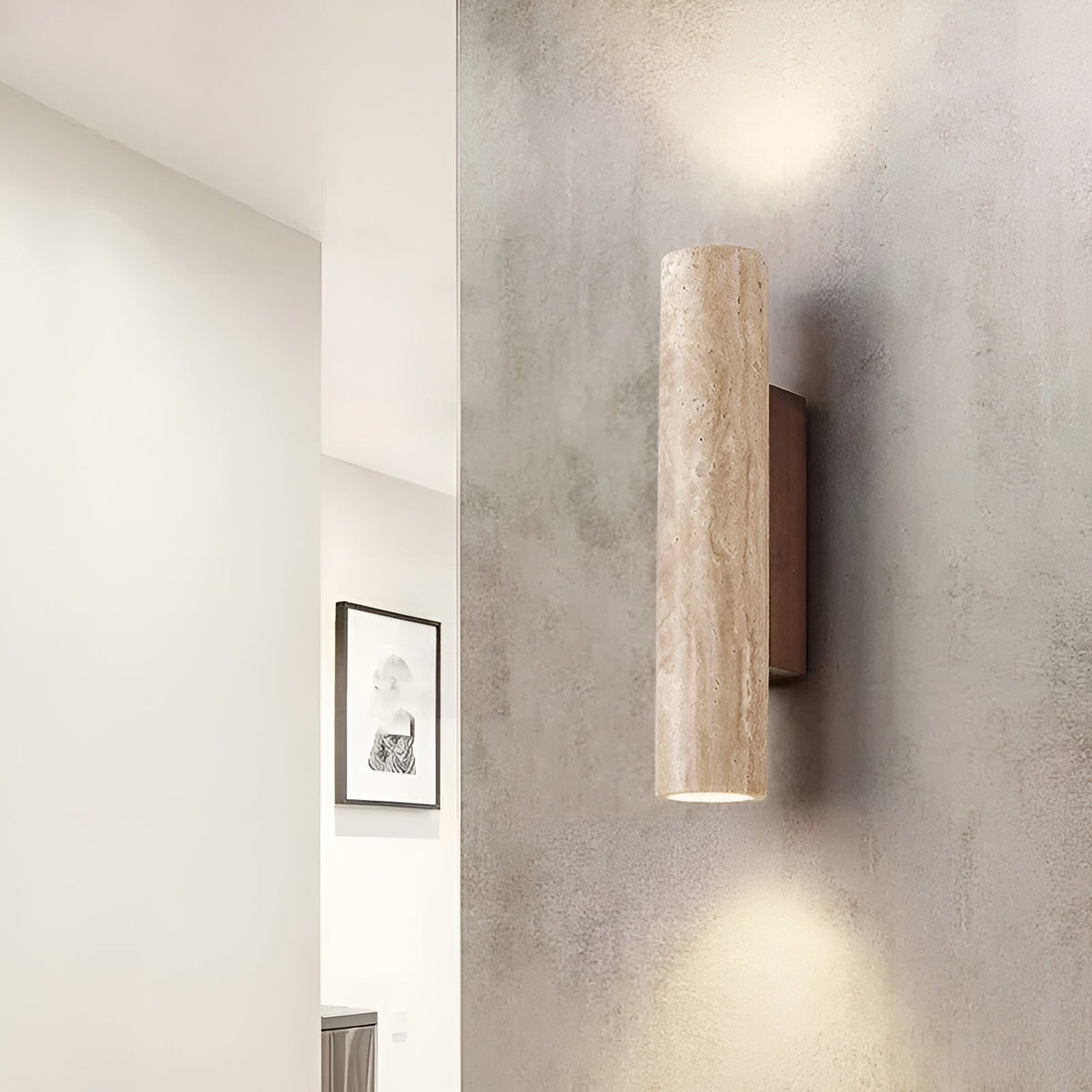 LumeStone LED-wandlamp in marmerdesign met sfeerverlichting