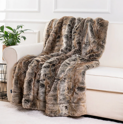 Luxe imitatiebontplaid met nertslook, zachte en warme deken