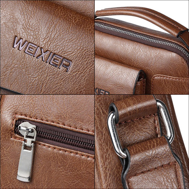 Luxe schoudertas van PU-leer voor heren, crossbodymessengertas