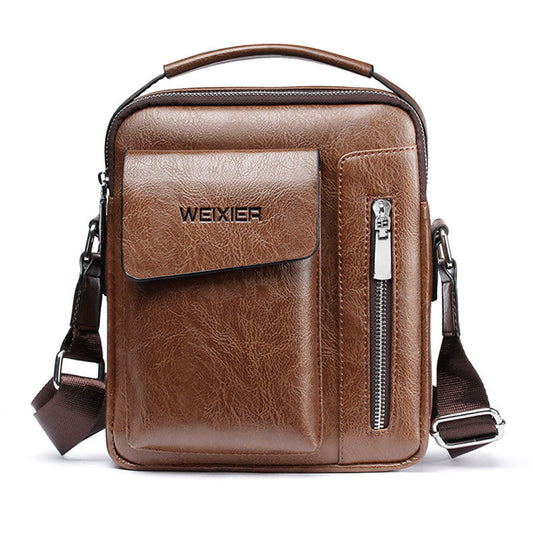 Luxe schoudertas van PU-leer voor heren, crossbodymessengertas