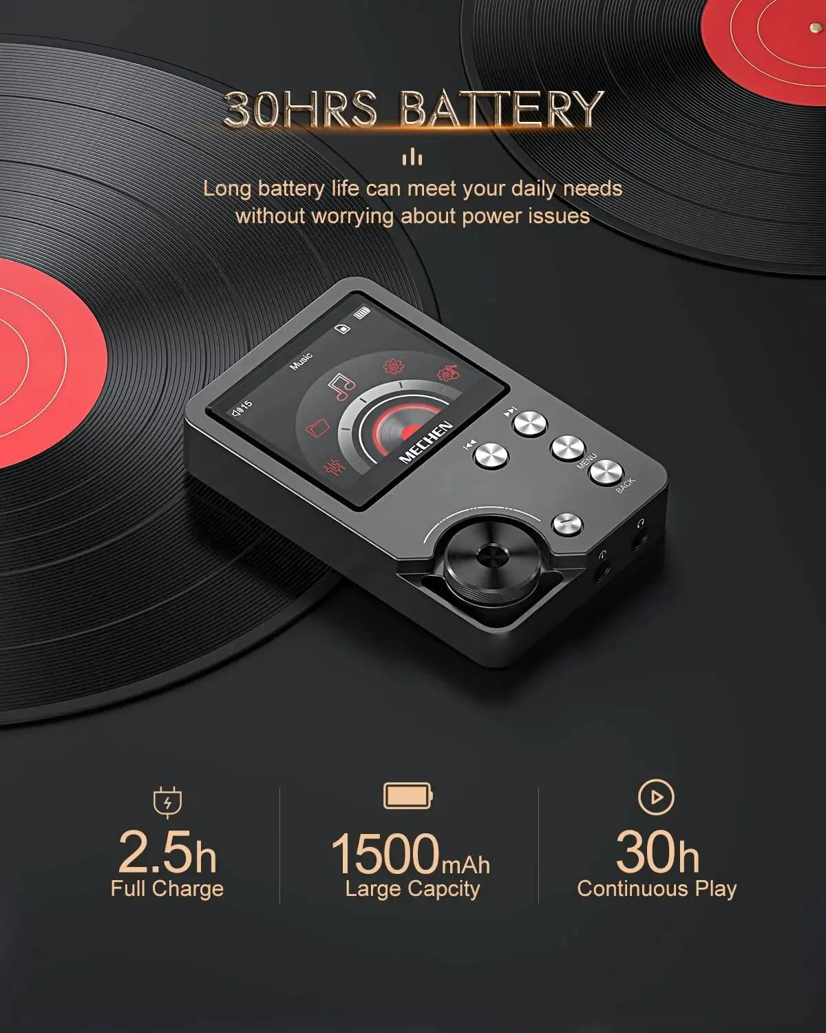 Lettore MP3 HiFi MECHEN-M30 con scheda di memoria da 64 GB e audio lossless