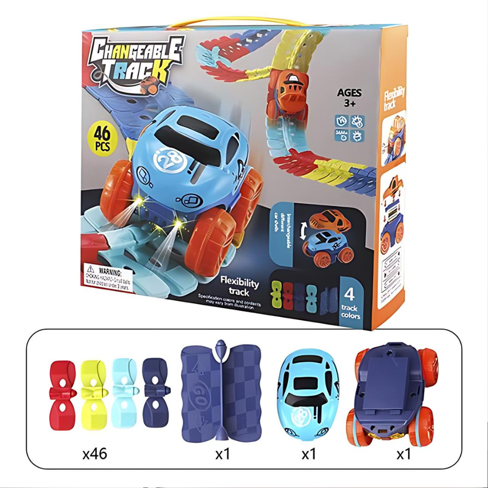 MagniTrack magnetisches Autorennbahn-Spielset für kreatives Spielen