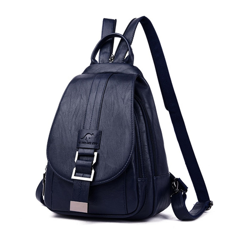 Marzen Rucksack aus echtem Schafsleder mit diebstahlsicherem Design und verdecktem Reißverschluss