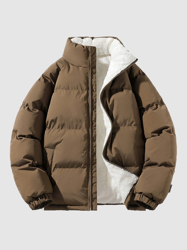 Herren-Winterjacke mit Fleecefutter und Wattierung, leicht und warm