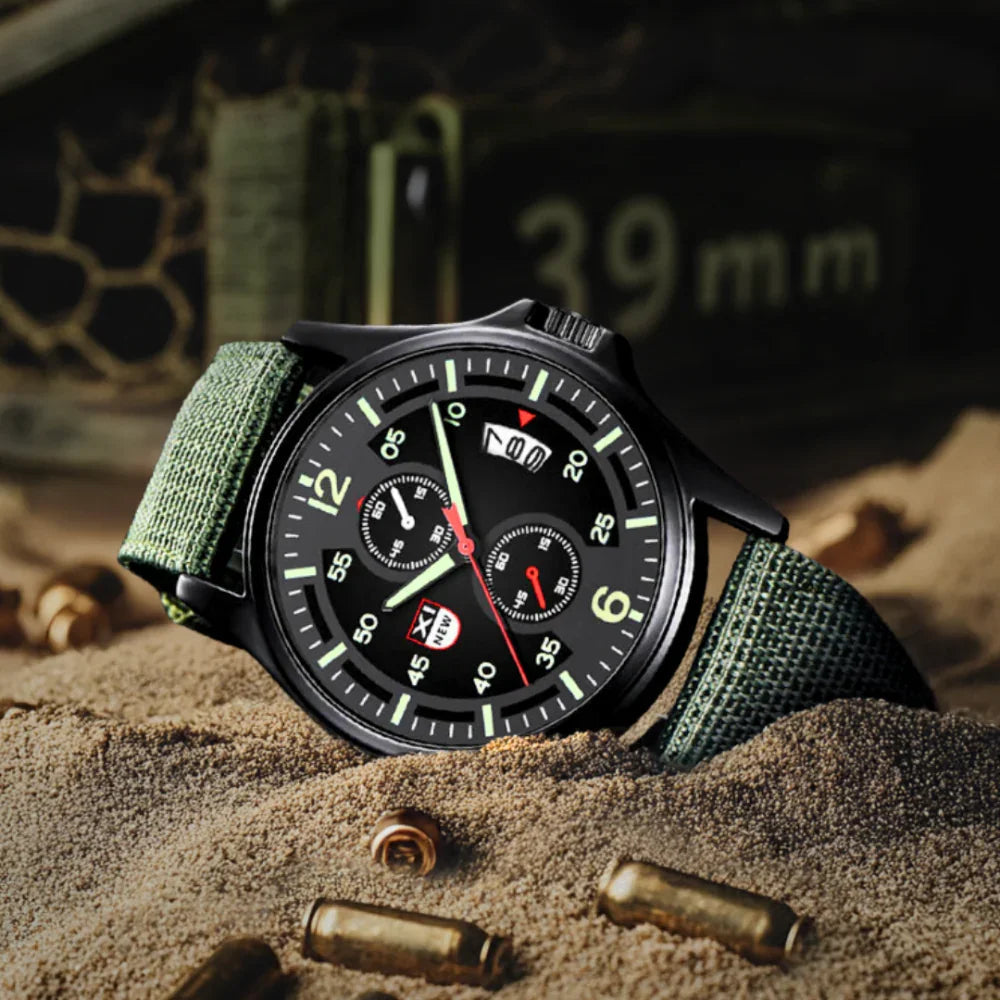 Militärische Quarzuhr mit leichtem Nylonarmband und taktischem Design
