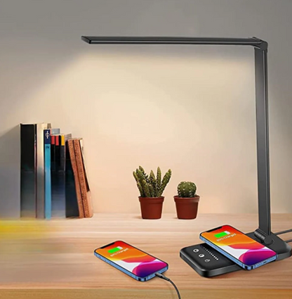 Moderne, verstellbare LED-Schreibtischlampe mit USB-Ladefunktion, dimmbare Tischlampe