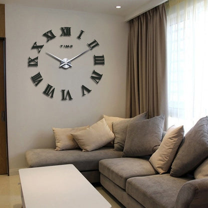 Moderne geometrische DIY-Wanduhr mit 3D-Acryl-Spiegeldesign