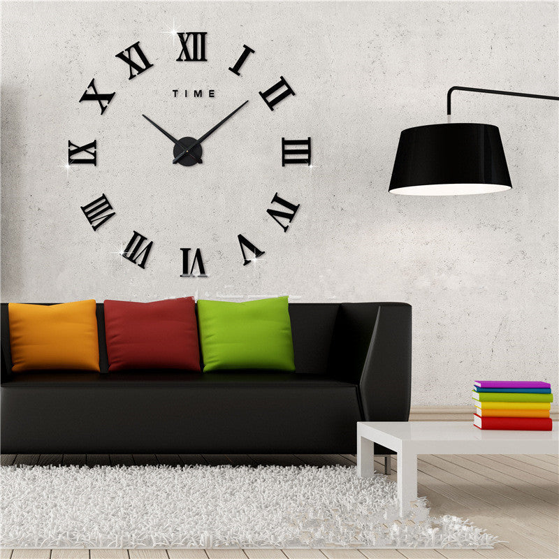 Moderne geometrische DIY-Wanduhr mit 3D-Acryl-Spiegeldesign