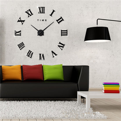 Moderne geometrische DIY-Wanduhr mit 3D-Acryl-Spiegeldesign