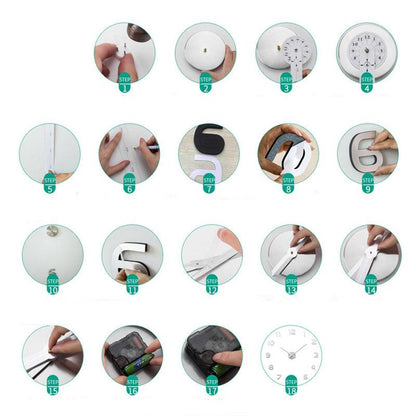 Moderne geometrische DIY-Wanduhr mit 3D-Acryl-Spiegeldesign