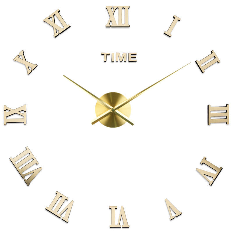 Moderne geometrische DIY-Wanduhr mit 3D-Acryl-Spiegeldesign