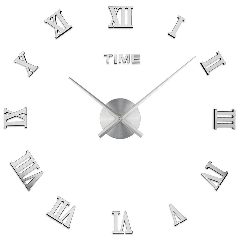 Moderne geometrische DIY-Wanduhr mit 3D-Acryl-Spiegeldesign