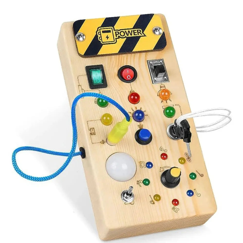 Montessori-Aktivitätsbrett mit LED-Licht und sensorischem Spiel für Kleinkinder