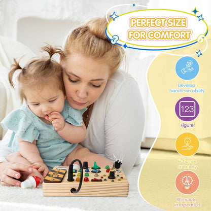 Montessori-Aktivitätsbrett mit Licht und Schaltern für Kinder von 1-6 Jahren