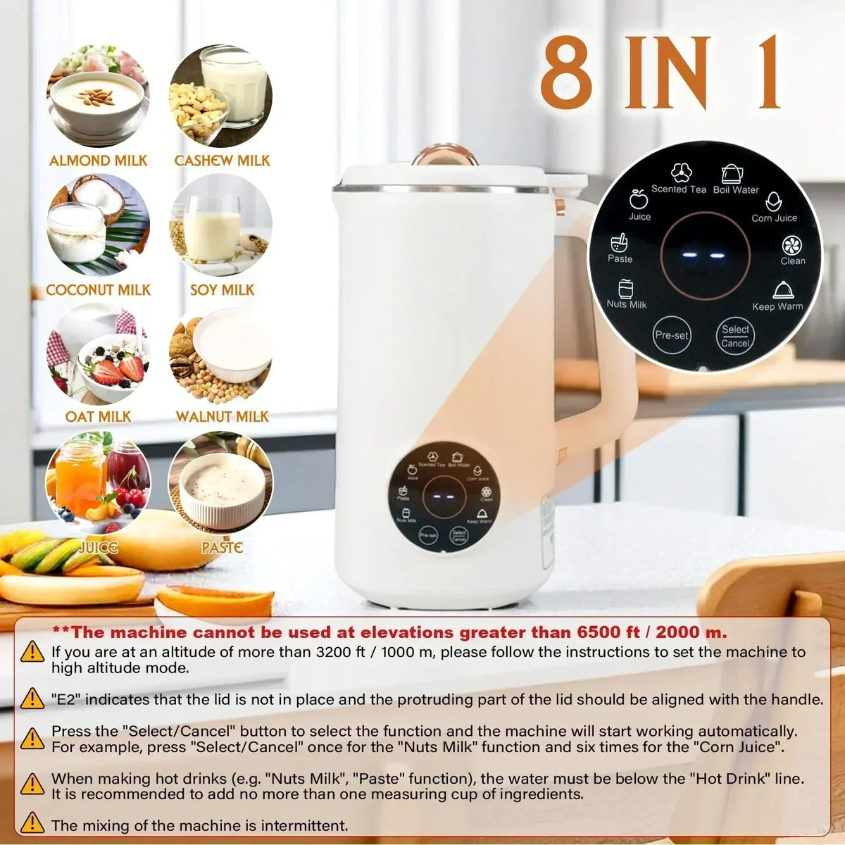 Macchina NutriBlend 8 in 1 per bevande vegetali - macchina automatica da 1000 ml per bevande vegetali