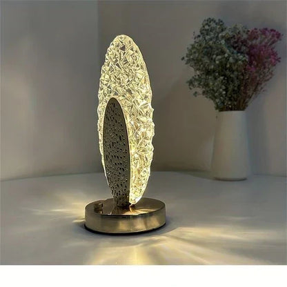 Lampada da tavolo decorativa PeacockLuxe con illuminazione LED regolabile