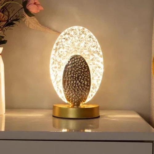 Lampada da tavolo decorativa PeacockLuxe con illuminazione LED regolabile