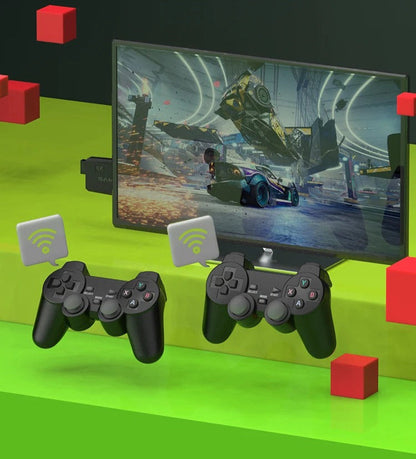 Console per videogiochi retrò PixelDrive con 2 controller wireless e 64 GB