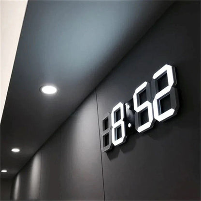 PixelTime 3D led-digitale wandklok met temperatuur, datum en alarm