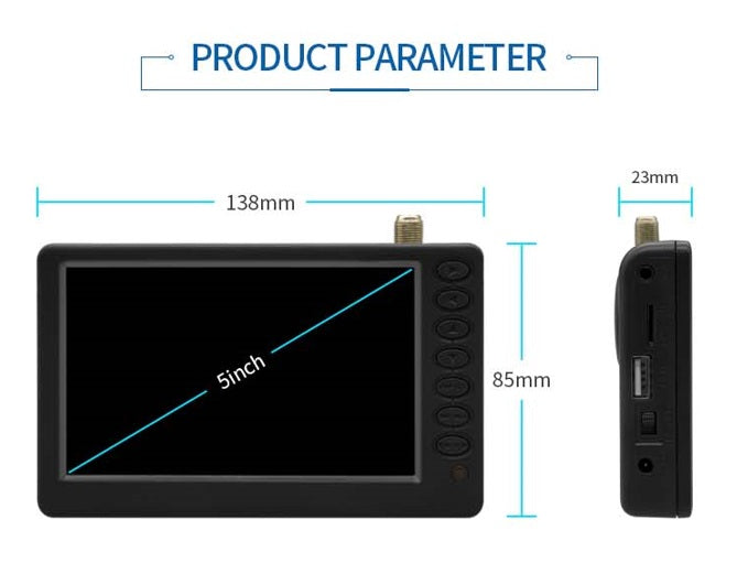 TV LED mini portatile da 9" con batteria ricaricabile e schermo widescreen